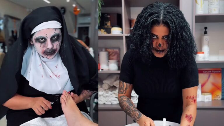Doces ou travessuras? Funcionários de salão atendem clientes fantasiados e vídeo viraliza