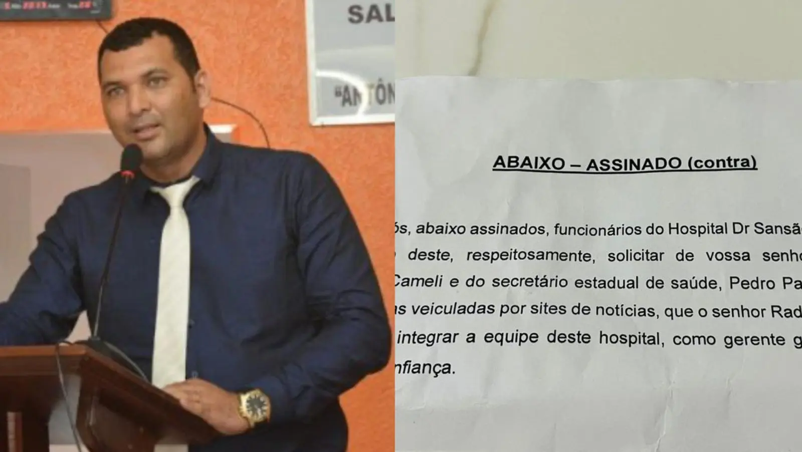 Funcionários de hospital fazem abaixo-assinado contra nomeação de diretor com lista de ações judiciais