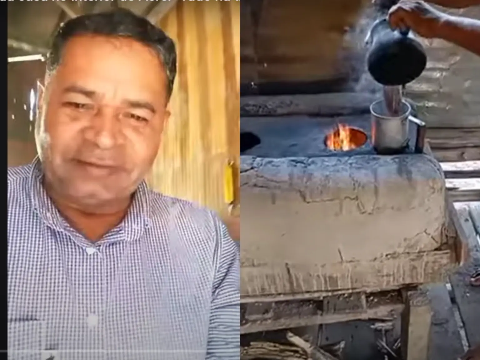Com fogão a lenha, radialista faz vídeo mostrando simplicidade de casa e a vida no interior