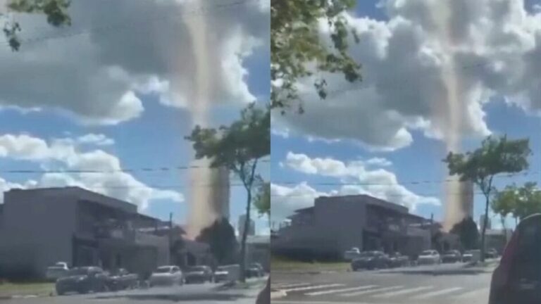 Fenômeno “dust devil” causa redemoinho e assusta moradores de Chapecó; veja vídeo