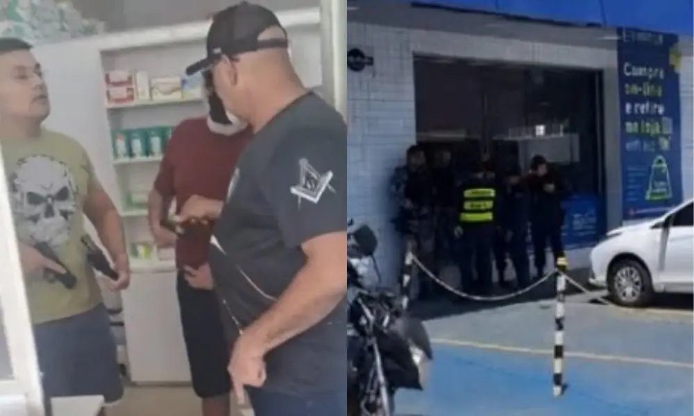 Policiais envolvidos em confusão dentro de farmácia serão investigados pela Corregedoria da PM