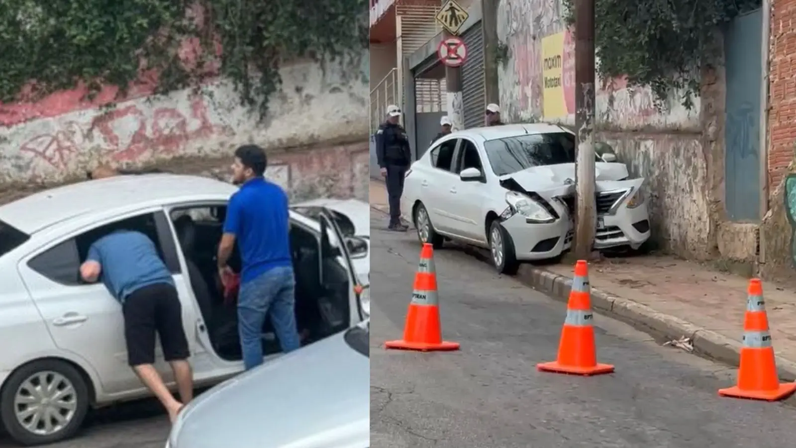 Motorista que ‘acertou poste’ seria de app e teria desmaiado durante corrida: “Passageira que salvou”