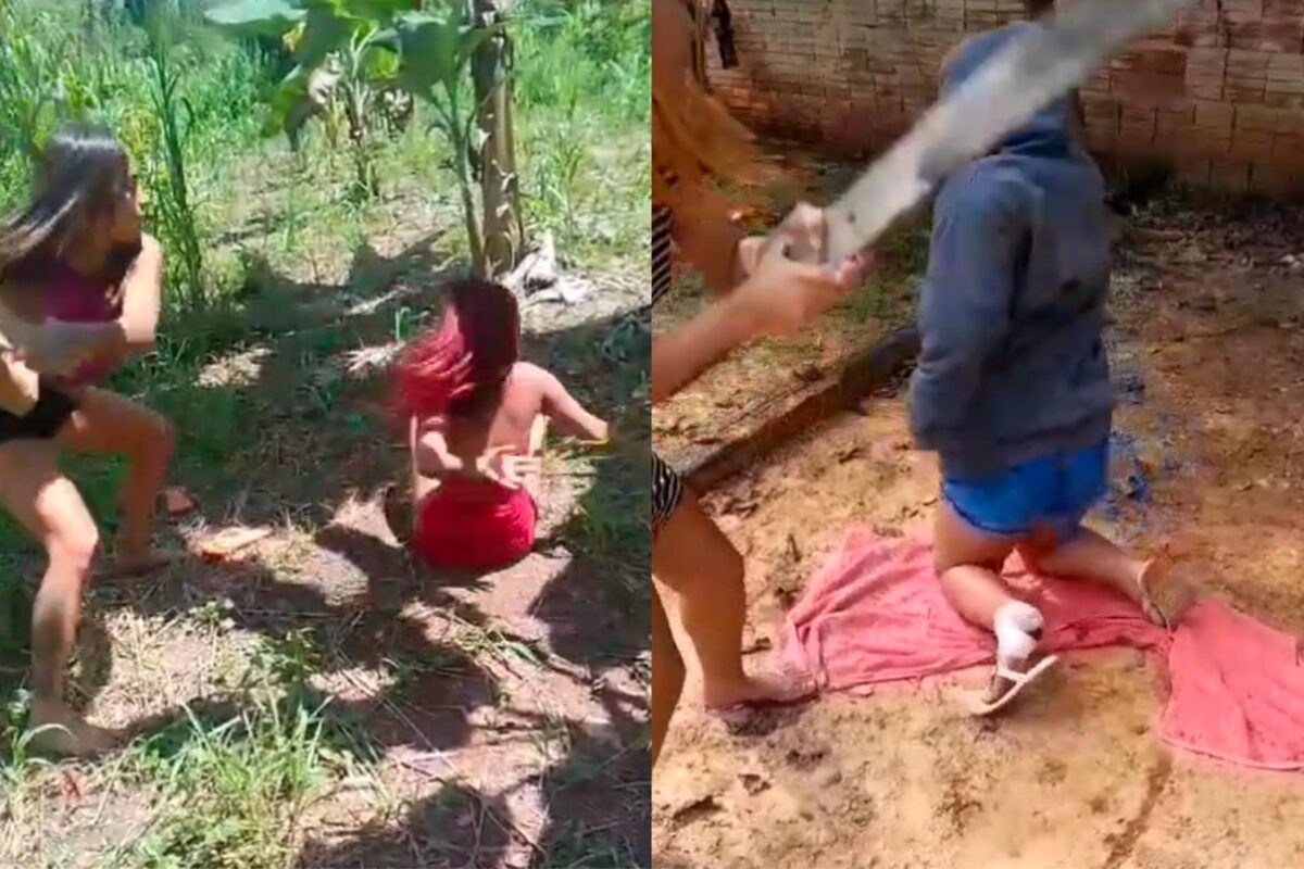 Mulheres que brigaram por homem no interior do Acre levam ‘corretivo’ de facção; ASSISTA