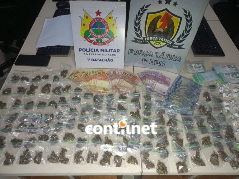 Homem de 20 anos é preso com drogas e dinheiro no bairro Baixada da Habitasa, em Rio Branco