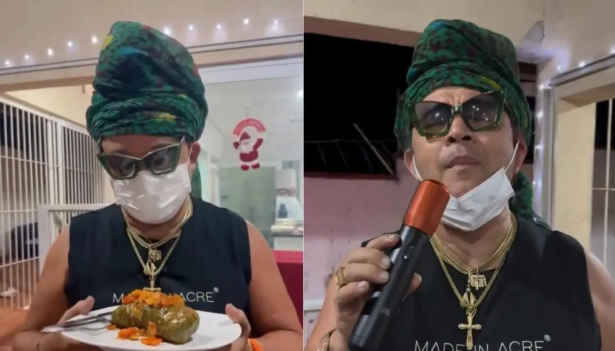 Em jantar com Douglas Richer, Wanderley Andrade se ‘esbalda’ no charuto antes de show de Réveillon