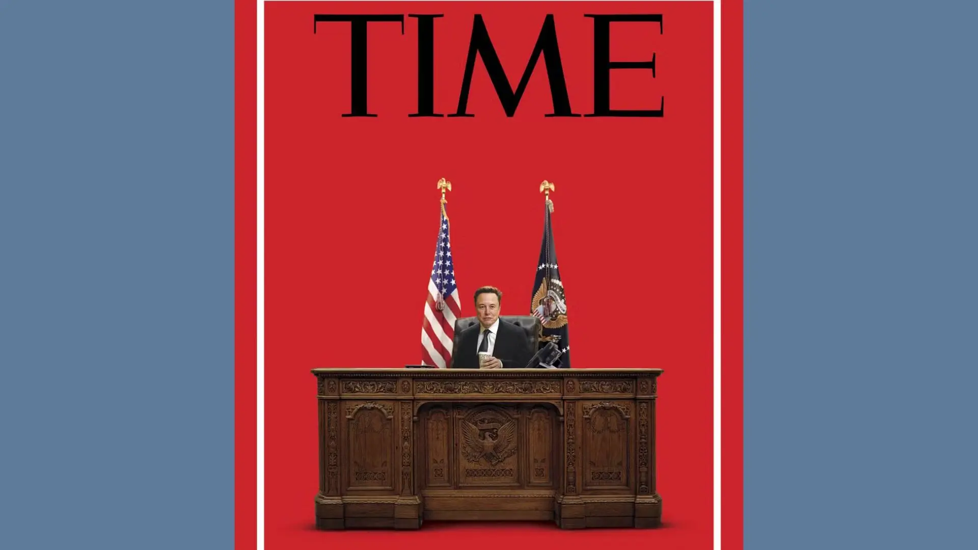 Revista Time publica capa com montagem de Elon Musk em cadeira presidencial na Casa Branca