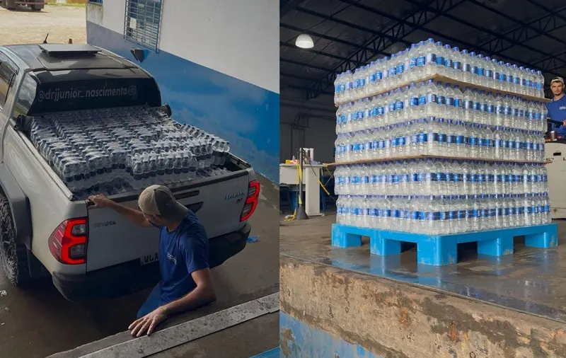 Empresário acreano realiza ação solidária e doa água às vítimas das enchentes em Rio Branco