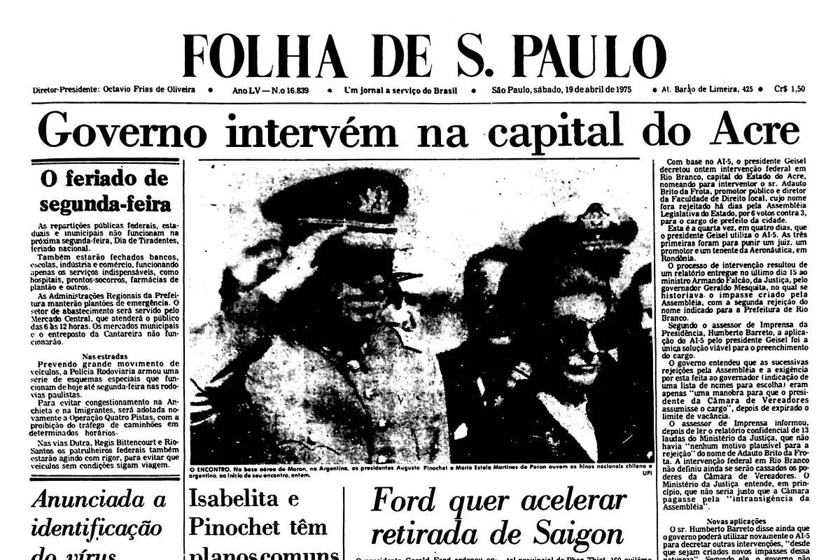 Há 50 anos, Geisel ignorava Aleac e nomeava interventor para comandar Rio Branco pelo AI-5