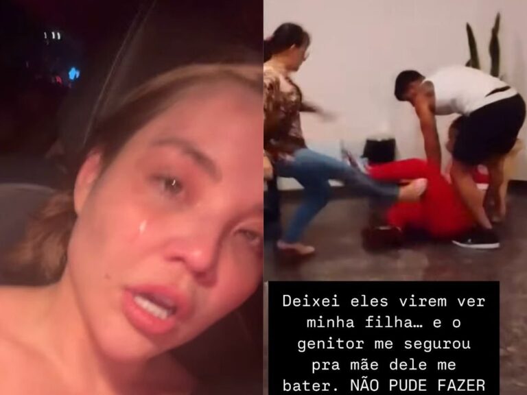 Influenciadora é agredida pela sogra enquanto ex a imobiliza; veja