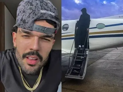 Luan Pereira relata susto durante voo devido tempestade de gelo: “Fiquei com medo”