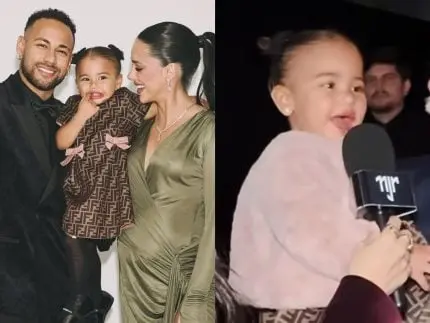 Mavie rouba a cena em sua 1ª entrevista e Neymar reage: “100% DNA do papai”