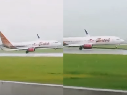 aviao-faz-pouso-inclinado-em-aeroporto-da-indonesia-neste-domingo;-veja!