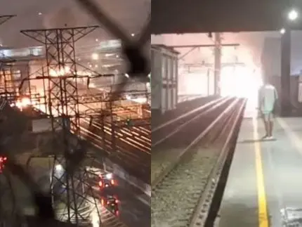 Incêndio atinge SuperVia e paralisa trens na Zona Norte do Rio de Janeiro