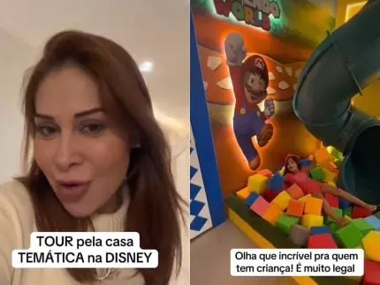 Maíra Cardi faz tour por casa inspirada na Disney durante férias com a família