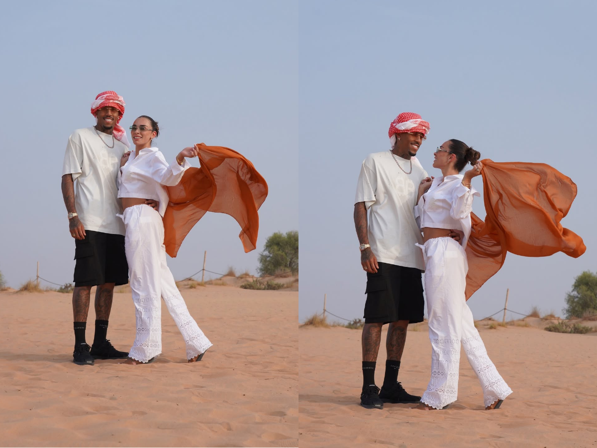 eder-militao-e-taina-castro-celebram-lua-de-mel-em-dubai;-veja-fotos