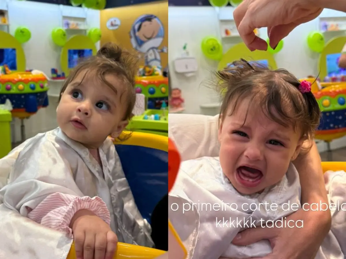 Helena, 2ª filha de Neymar, corta cabelo pela 1ª vez e mãe compara: “Igual a Solange, Cherie”