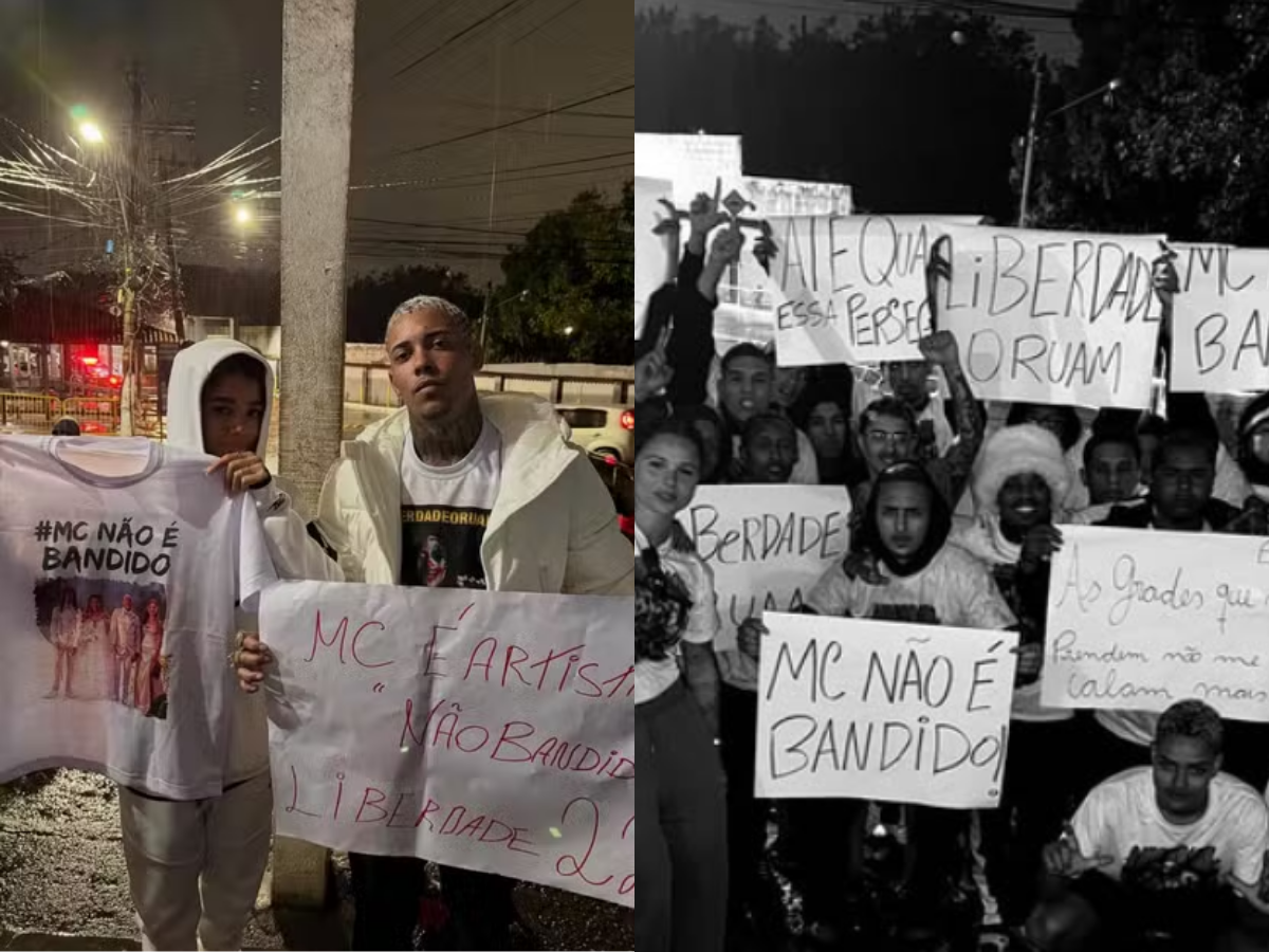 Esposa de MC Poze do Rodo se une à noiva de Oruam em protesto pela liberdade do rapper