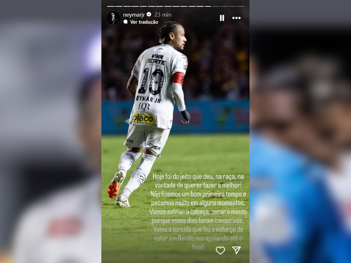 Após provocações em partida contra o Sport, Neymar Jr. se pronuncia: “Dias cansativos”