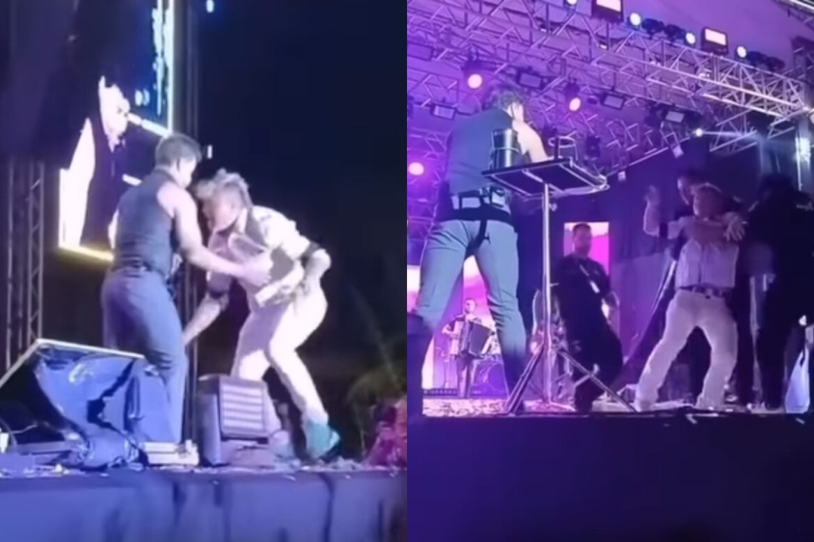 homem-e-retirado-a-forca-apos-invadir-palco-de-zeze-di-camargo;-veja