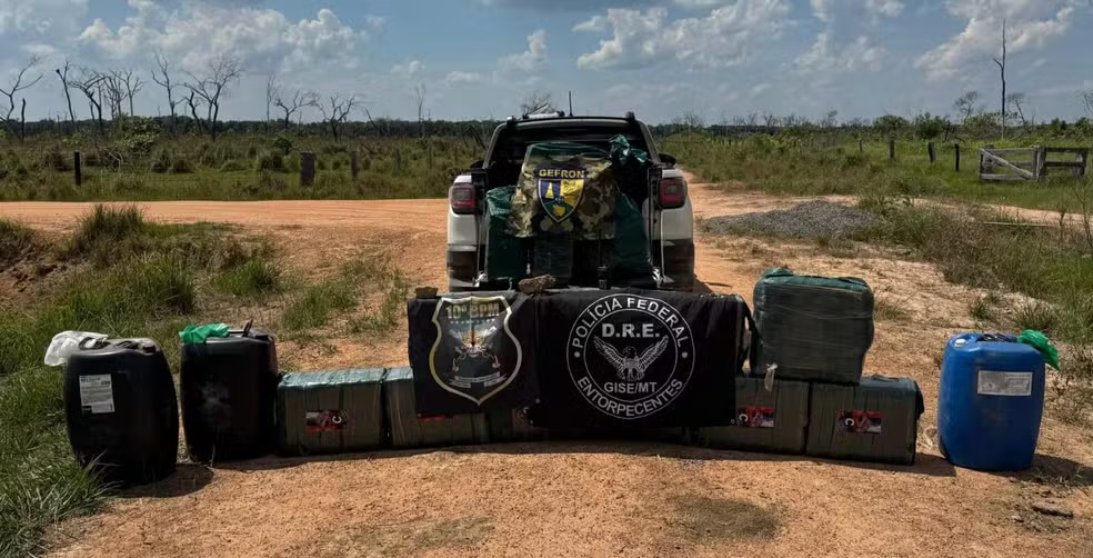 Polícia apreende quase 500 kg de cocaína e skunk em pista de pouso clandestina em Rondônia