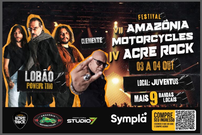 Ingressos promocionais para o VII Amazônia Motorcycles e IV Acre Rock Festival, com Lobão e Clemente
