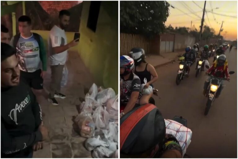 Solidariedade: motoboys arrecadam alimentos e fraldas para mãe e filha em Rio Branco; ASSISTA