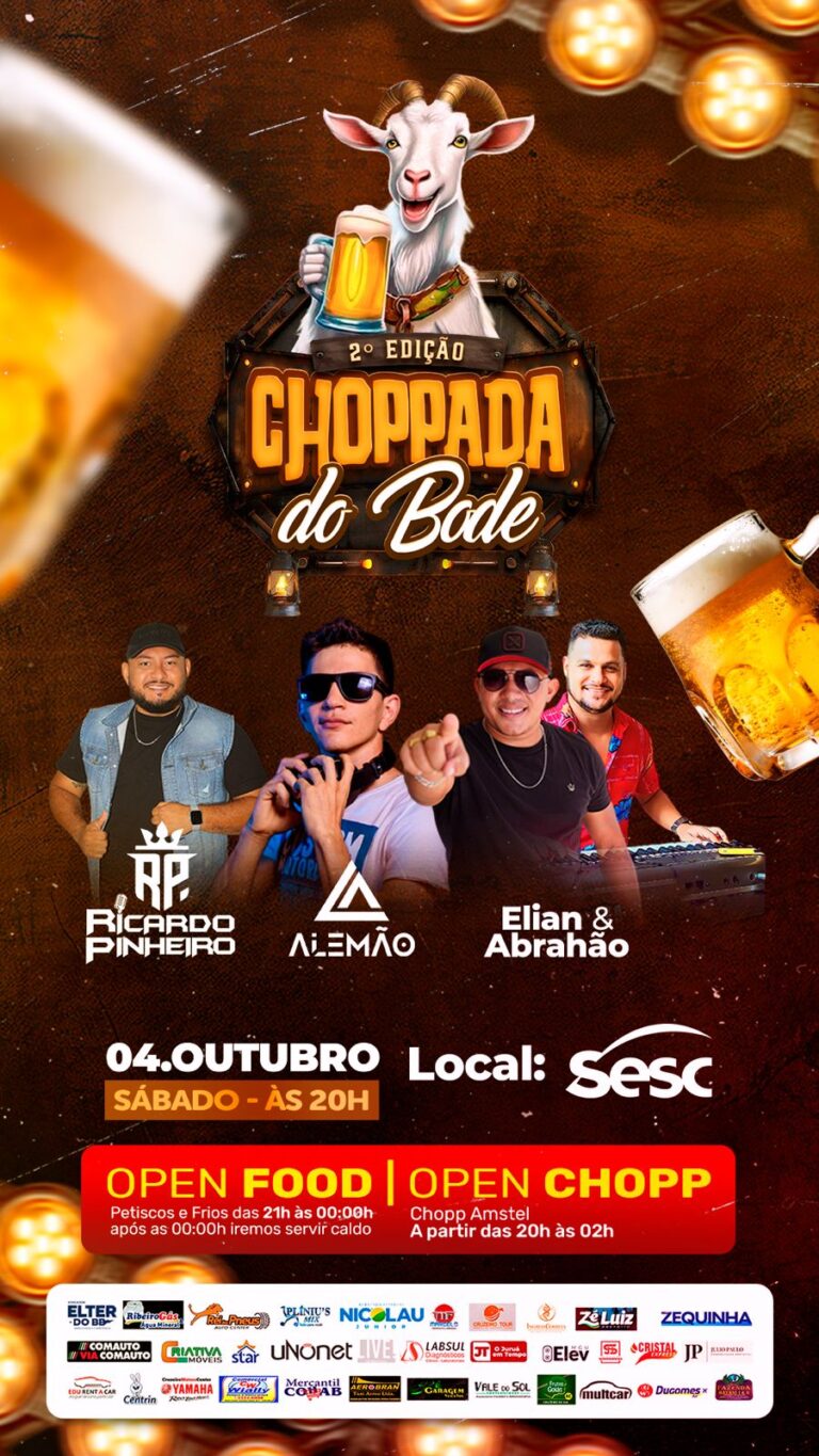 Segunda Choppada do Bode promete noite de música, gastronomia e solidariedade em Cruzeiro do Sul