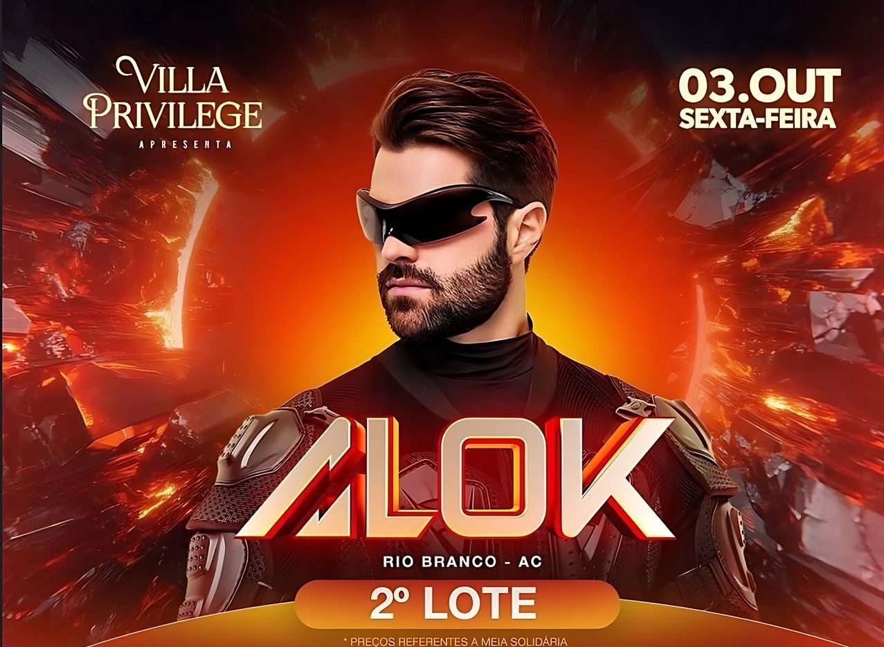 Ingressos físicos para show de Alok em Rio Branco já estão disponíveis; saiba como adquirir
