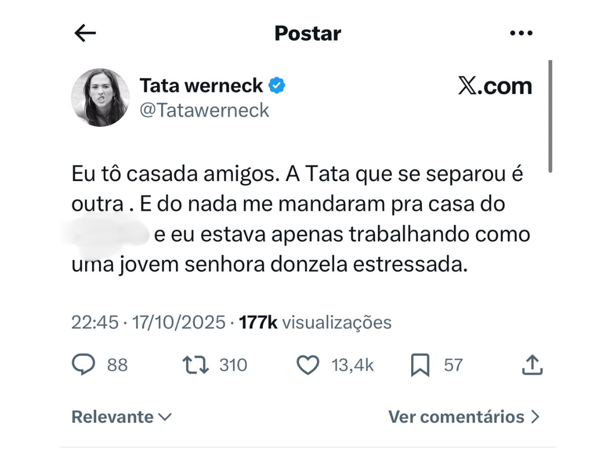 tata-werneck-se-diverte-apos-ser-confundida-com-tata-estaniecki:-“eu-to-casada”