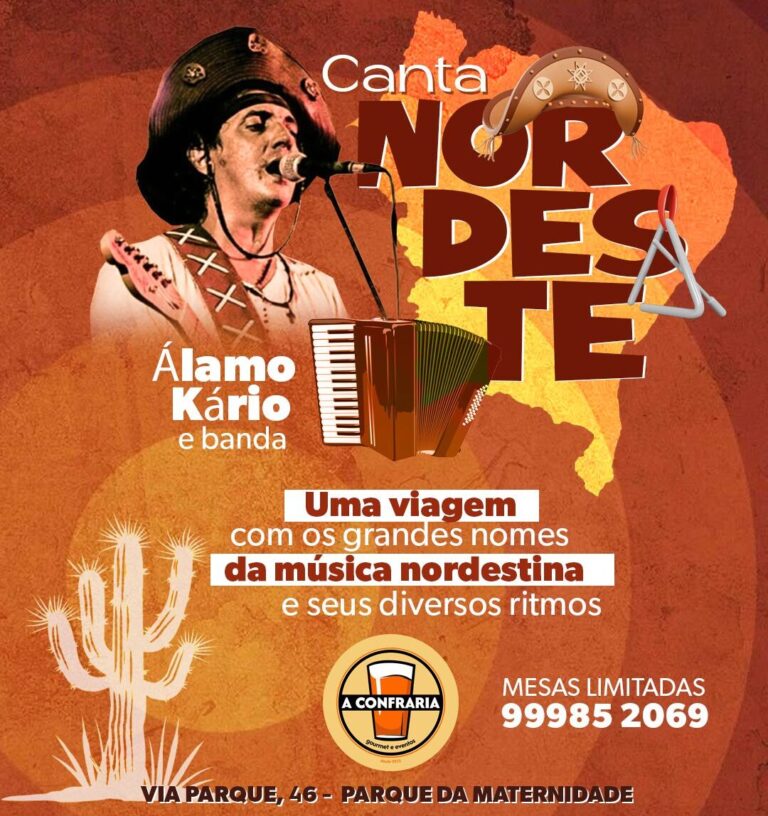 Álamo Kário celebra cultura nordestina em show “Canta Nordeste” na Confraria