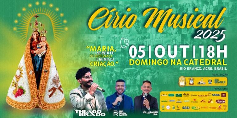 Cirio Musical 2025 promete noite de fé, música e comunhão em Rio Branco