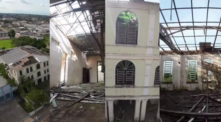 Instituto Santa Juliana, um dos prédios mais antigos do Acre, vive cenário de guerra; veja imagens exclusivas