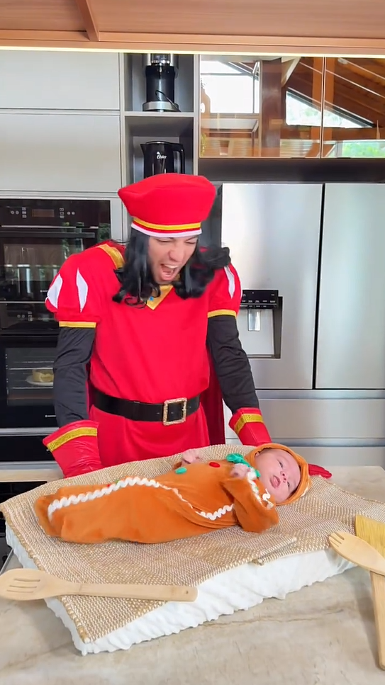 lucas-rangel-e-lucas-bley-comemoram-primeiro-mes-da-filha-com-tema-de-“shrek”