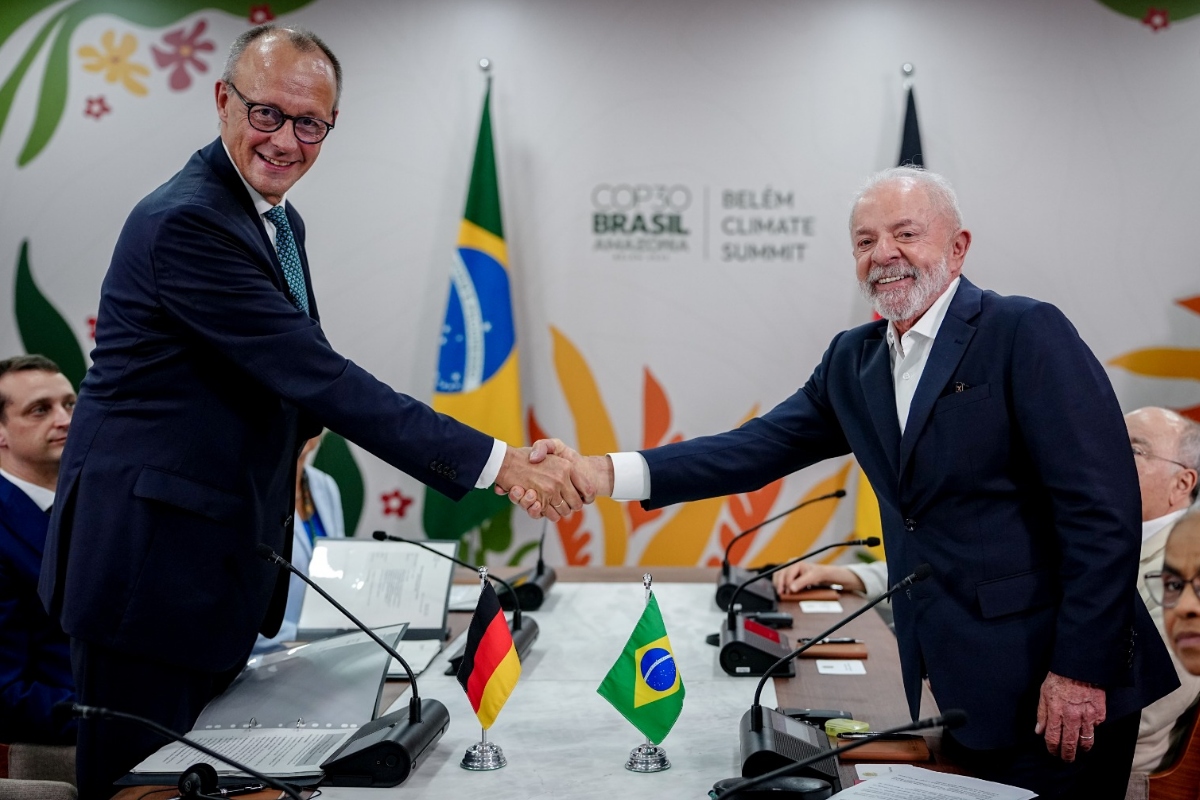cop30:-chanceler-alemao-diz-que-todos-ficaram-felizes-por-deixar-belem
