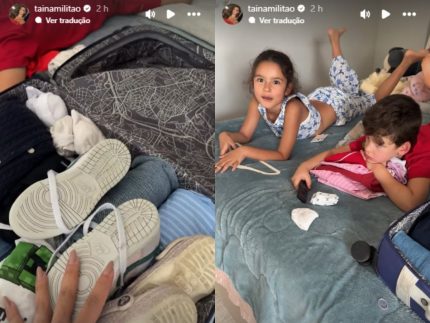 malas-prontas!-taina-compartilha-preparacao-de-viagem-dos-filhos-com-leo-pereira-para-a-final-da-libertadores