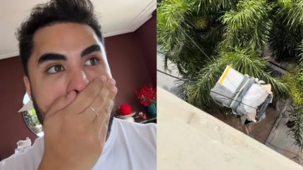 virginia-surpreende-lucas-guedez-com-presente-gigante-levado-por-guindaste;-saiba-o-valor