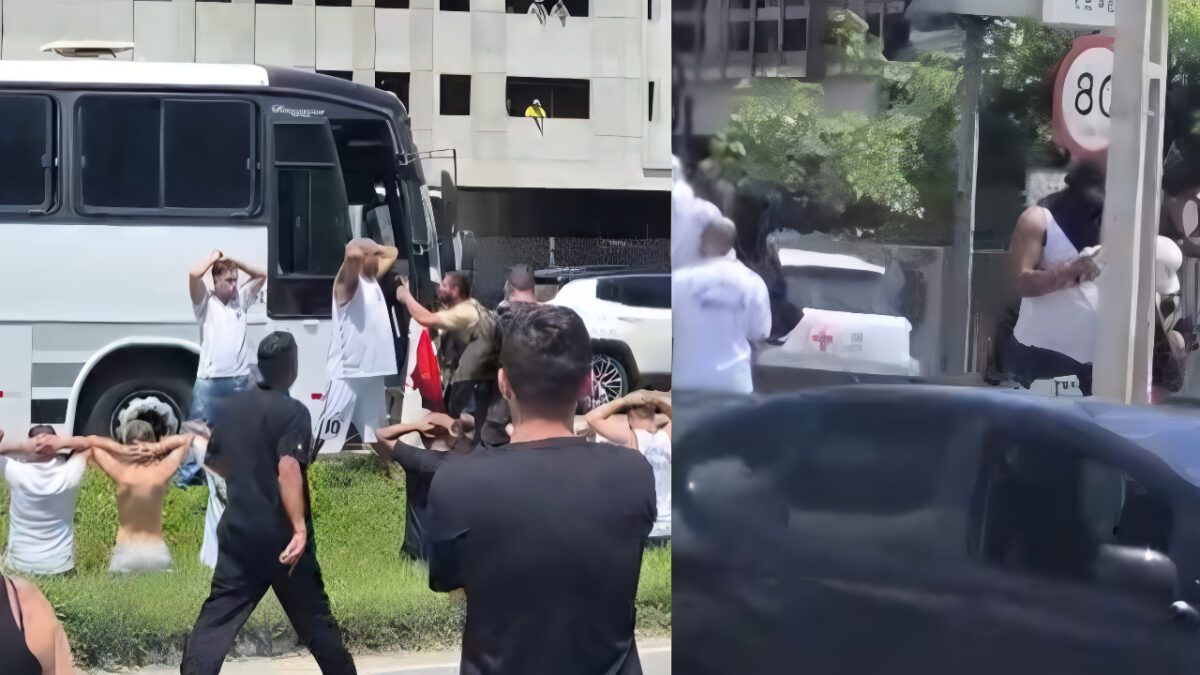 briga-entre-torcedores-causa-tumulto-e-bloqueio-de-rodovia;-veja-os-videos