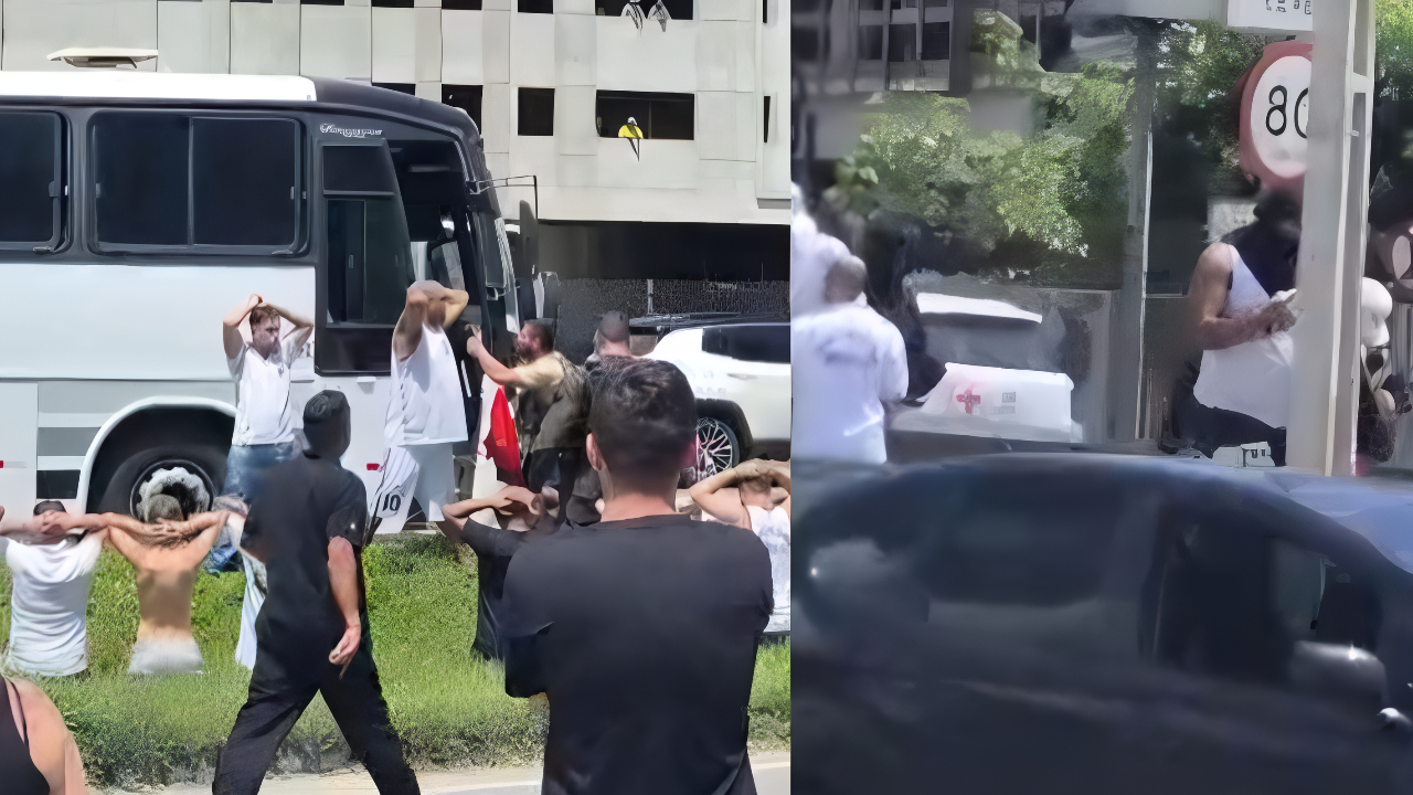 Briga entre torcedores causa tumulto e bloqueio de rodovia; veja os vídeos