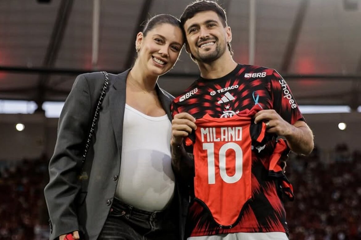 nasce-milano,-primeiro-filho-de-arrascaeta-e-camila-bastiani