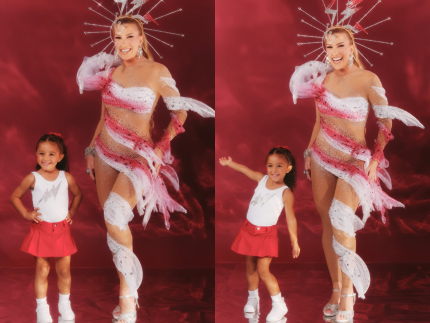 lore-improta-leva-liz,-sua-filha-com-leo-santana,-em-ensaio-de-rua-da-viradouro-pela-1a-vez