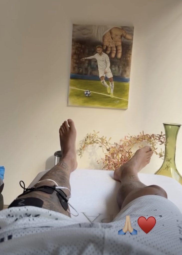 neymar-aparece-em-recuperacao-horas-antes-do-natal-e-publica-nova-imagem;-veja
