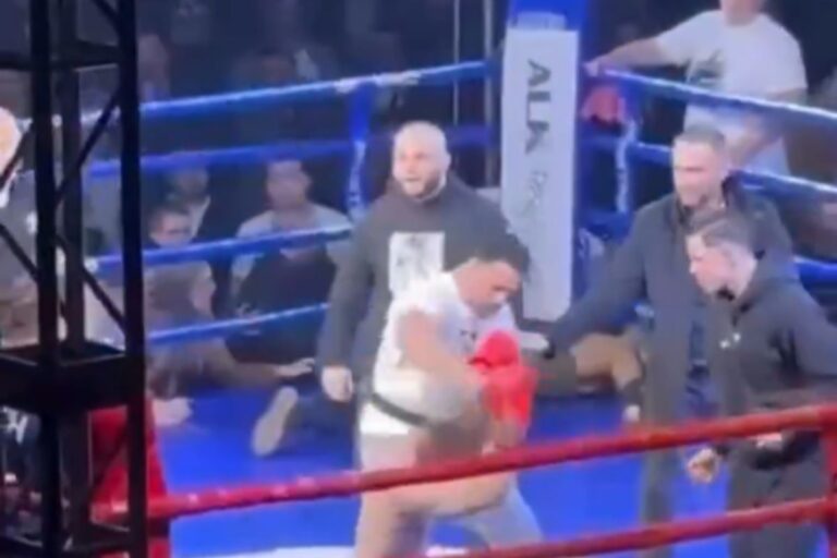 Luta de kickboxe termina em pancadaria generalizada na Sérvia; veja