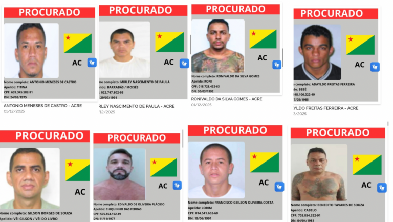 Acre tem oito nomes na nova lista dos criminosos mais procurados do país