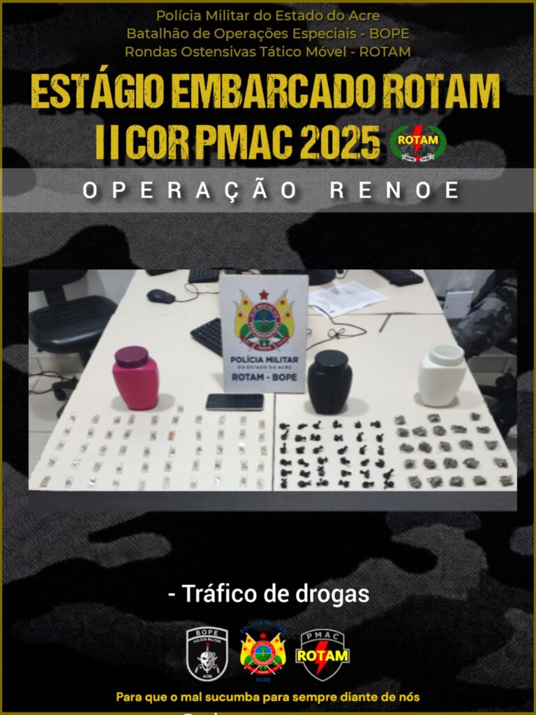 ROTAM prende jovem de 19 anos por tráfico de drogas no bairro Carandá, em Rio Branco