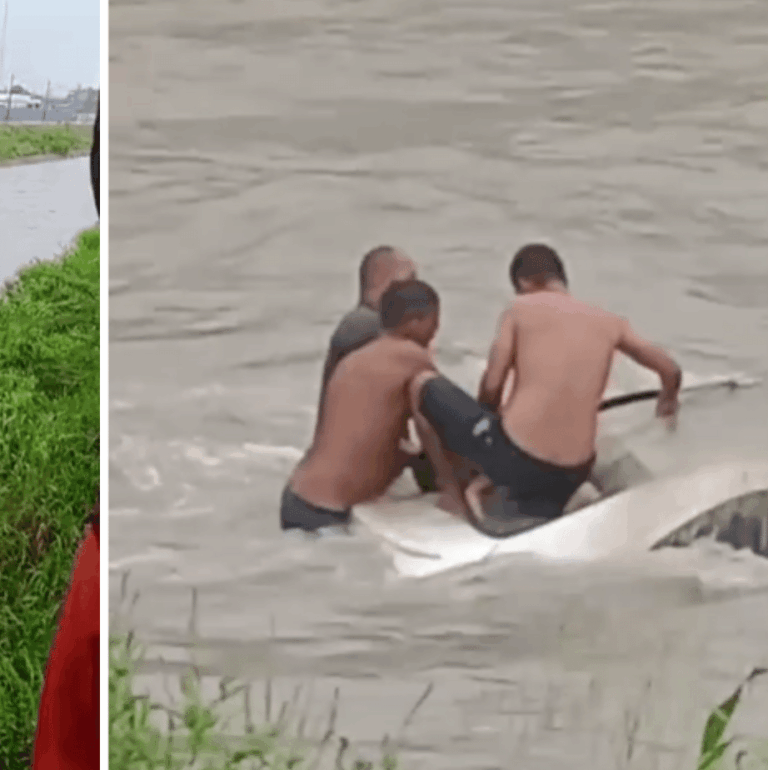 Vídeo mostra resgate de jovem submerso em carro arrastado por enxurrada