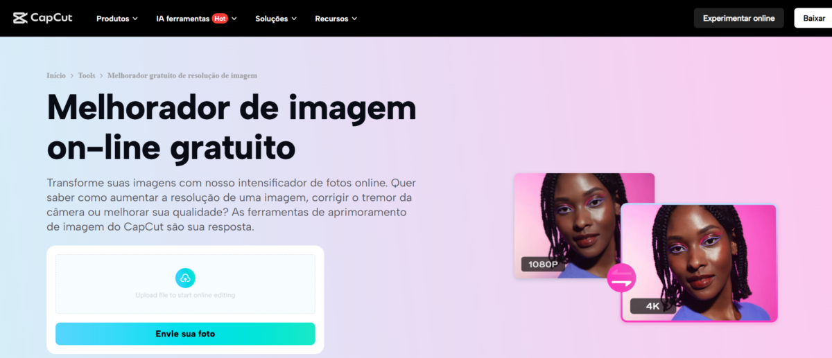 Aumente a resolução da imagem: transforme imagens de baixa qualidade em visuais nítidos e de alta resolução Aumente a resolução da imagem: transforme imagens de baixa qualidade em visuais nítidos e de alta resolução