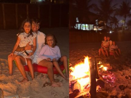 Réveillon em família: Daniel Cady curte o Ano Novo ao lado das filhas Helena e Marina