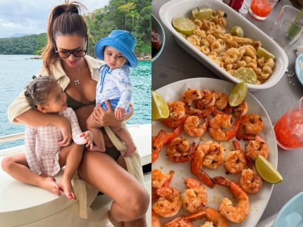 luxo-em-alto-mar:-bruna-biancardi-curte-dia-de-sol-com-mavie-e-mel-em-passeio-de-barco