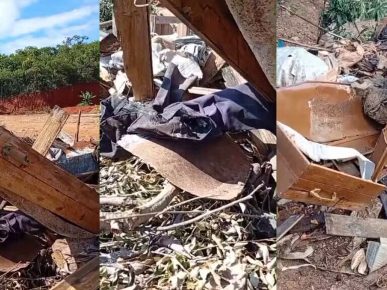 Caixões são retirados de cemitério e descartados irregularmente; vídeo