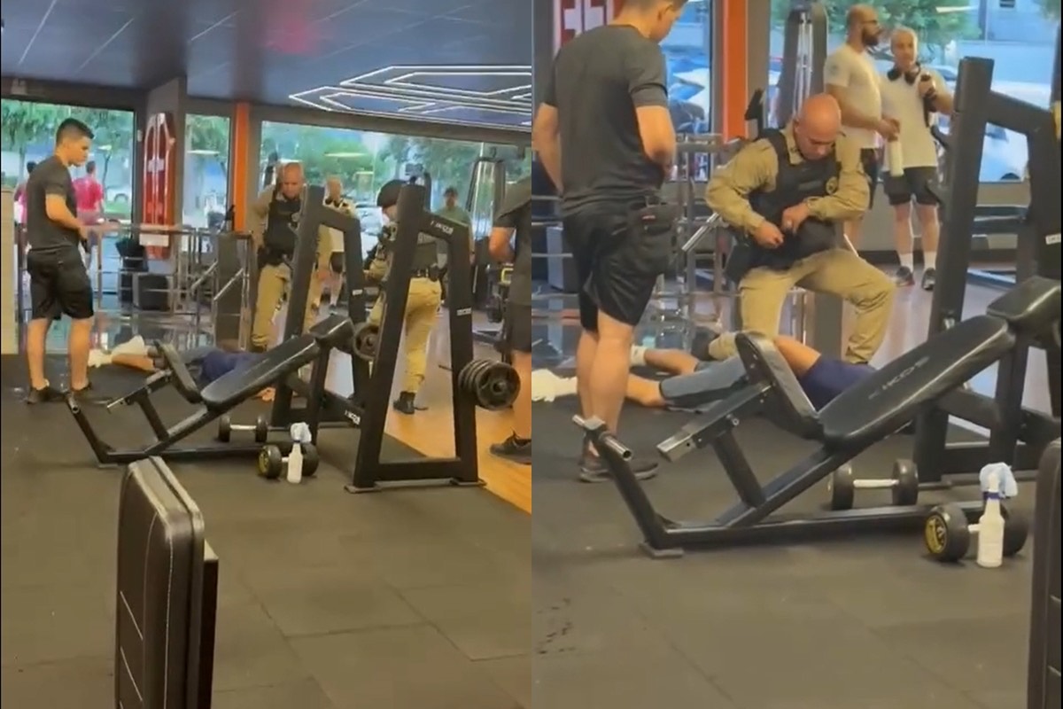 Homem morto em academia sendo atendido por equipes de segurança em Londrina